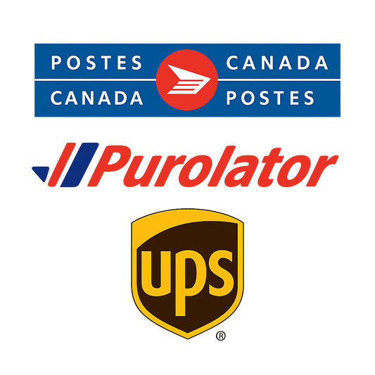 Canada Post, Purolator and UPS logos